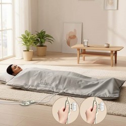Infrasauna, Infrarood Saunadeken, 180 X 220 Cm, Afstandsbediening Met 2 Zones Draagbare Spa Thuis Infraroodtherapie Lichaamsdetox Fitness Warm Zweten Anti Aging Beautymachine Persoonlijke Sauna Tas 641680795